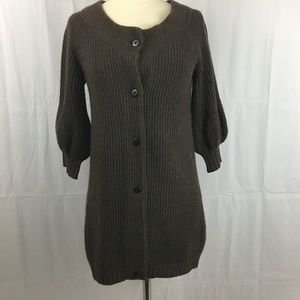 TSE 100% Cashmere Brown Button Down Cardigan M